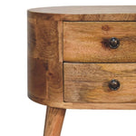 Mini Oak-ish Rounded Bedside Table IN3330