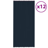 Roof Panels 12 pcs Galvanised Steel Anthracite 100x45 cm 317215