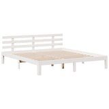Bookcase Bed without Mattress White 180x200 cm Super King Solid Wood Pine 3322803