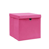 Storage Box Set of 10 Pink Non-woven fabric 28x28x28 cm 325206