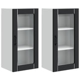 Wall Glass Cabinet PORTO 2 pcs Black 40 x 31 x 80 cm 885338