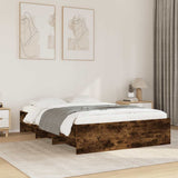 Bed Frame without Mattress Smoked Oak 135x190 cm Double Engineered Wood 3295692