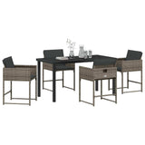 Garden Dining Set 5 pcs Grey Poly Rattan 3380722