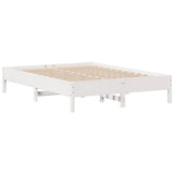 Bed Frame without Mattress White 150x200 cm King Size Solid Wood Pine 3306886