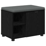 Hall Bench Black Oak 60 x 38 x 46 cm Engineered Wood and Fabric 891497