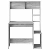 Desk with Shelves Grey Sonoma 100x45x140 cm Engineered Wood 860441