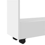 ZNTS Narrow Storage Trolley 3 Tier White Engineered Wood 855250