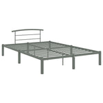 ZNTS 284666 Bed Frame without Mattress Grey Metal 160x200 cm