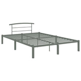 ZNTS 284666 Bed Frame without Mattress Grey Metal 160x200 cm