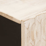 Sideboard White Wash Finish 60 x 33 x 75 cm Solid Mango Wood 4017890