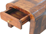 Solid Wood Mini Darcy Chestnut Nightstand with Curved Edges, 1 Drawer, Dark Brown B2743P403470