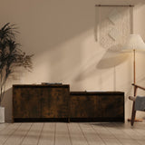 TV Cabinet Smoked Oak 146.5x35x50 cm Engineered Wood 813026