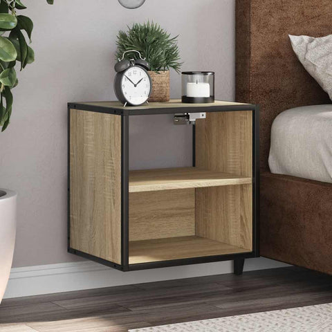 ZNTS Wall-mounted Bedside Cabinets 2 pcs Sonoma Oak 40x31x39.5 cm 848747