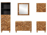 Bathroom Cabinet Set with Drawer 5 pcs Solid Mango Wood 3310180