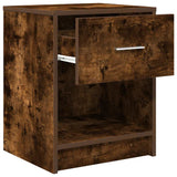Bedside Cabinets 2 pcs with Drawer Smoked Oak 40x34x50 cm 858776