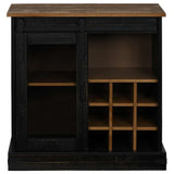 Sideboard HALDEN with Sliding Door Black 80x40x80 cm Solid Wood 4018424