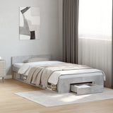 Bed Frame with Drawer without Mattress Concrete Grey 75x190 cm Small Single 3280807