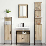 Bathroom Furniture Set with Shelf Wall-mounted 4 pcs Sonoma oak 3399394