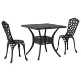 Garden Table Set 3 pcs Black Cast Aluminium 3334749
