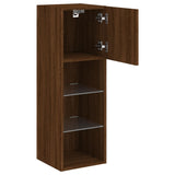 TV Cabinet with LED Lights Brown Oak 30.5x30x90 cm 837013