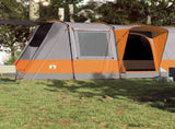 Camping Tent Tunnel 4-Person Grey and Orange Waterproof 94630