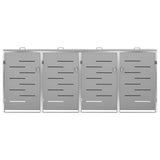 Quadruple Wheelie Bin Shed 276.5x77.5x112.5 cm Stainless Steel 149561