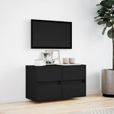 TV Wall Cabinet with LED Lights Black 80x31x45 cm 852286