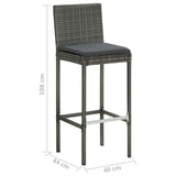 Garden Bar Stools with Cushions 4 pcs Grey Poly Rattan 316671