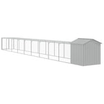 Chicken Cage with Run Light Grey 117x1017x123 cm Galvanised Steel 3189077