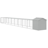 Chicken Cage with Run Light Grey 117x1017x123 cm Galvanised Steel 3189077