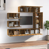 8 Piece TV Cabinet Set Smoked Oak Engineered Wood 3120293