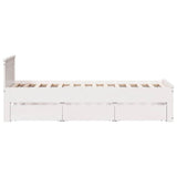 Bed Frame without Mattress with Headboard White 75x190 cm Small Single Solid Wood Pine 3308790