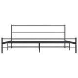 284688 Bed Frame without Mattress Black Metal 180x200 cm Super King