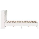 Bookcase Bed without Mattress White 160x200cm Solid Wood Pine 3322865