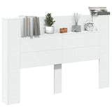Headboard Cabinet with LED White 160 x 16.5 x 103.5 cm 8006541
