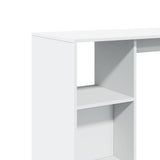 ZNTS Bar Table with Shelf White 124x46x103.5 cm Engineered Wood 854391