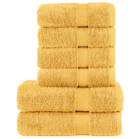 6 Piece Premium Towel Set SOLUND Gold 600 gsm 137559