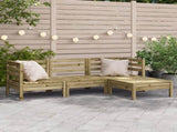 Garden Sofa 3-Seater with Footstool Impregnated Wood Pine 838060