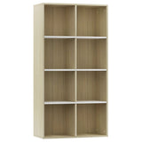 ZNTS Book Cabinet/TV Cabinet White and Sonoma Oak 36x30x114 cm Engineered Wood 800158