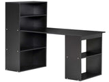 120cm Computer Desk, Wooden PC Laptop Table with 6-Tier Storage Bookshelves, Home Office Working T3398P344792