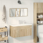 ZNTS 3 Piece Bathroom Furniture Set Sonoma Oak Engineered Wood 3325019