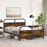 Bed Frame Without Mattress 120x200 cm Smoked Oak Engineered Wood 4100225