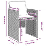 Garden Dining Set with Cushion 5 pcs Light grey Poly rattan 3379960