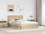 Bed Frame with Drawer Sonoma Oak 120 x 200 cm Engineer Wood 3411515