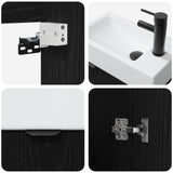 Bathroom Vanity Unit with Tap Black Oak 45.5 x 22.5 x 84 cm 889434