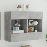 TV Wall Cabinet with LED Lights Concrete Grey 78,5x30x60,5 cm 837102