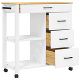 Kitchen Trolley MONZA 84x40x88.5 cm Solid Wood Pine 376117