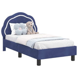 Toddler Bed Frame with Headboard Police Blue 70 x 140 cm Velvet 42010900