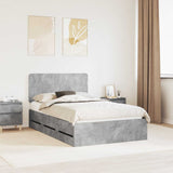 Bed Frame with Drawer Concrete Grey 120 x 190 cm Engineer Wood 3412619