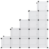 Storage Cube Organiser with 15 Cubes and Doors Transparent PP 340553